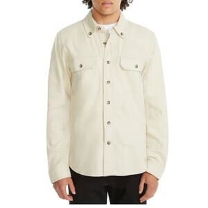 Lucky Brand Men's Button Down Shirt Raven Long Sleeve Heavy Ivory Size L